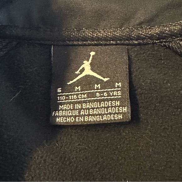 Nike Air Jordan Boys Black Soft Shell Full Zip Mid Weight Jacket Size 6 Medium - Picture 10 of 14